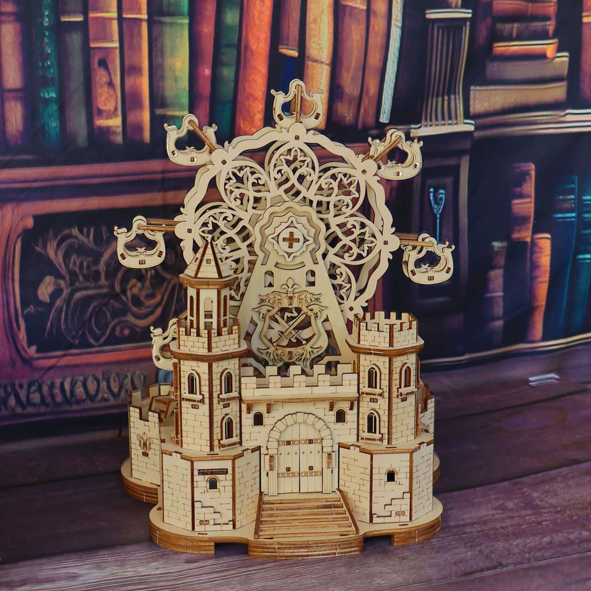 3D Building Model Puzzle Set Items Castle Ferris Wheel