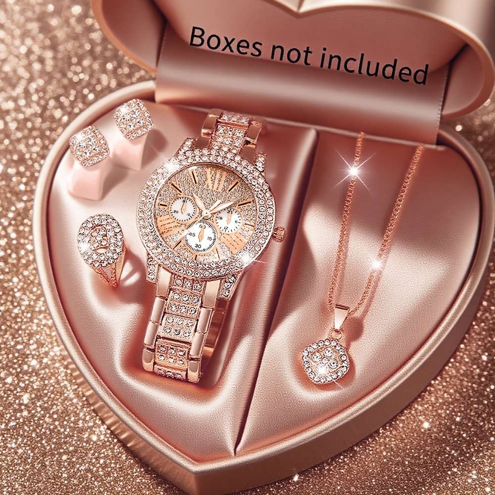 Professional Casual Simulated Women Quartz Sparkling Drill Stainless Steel