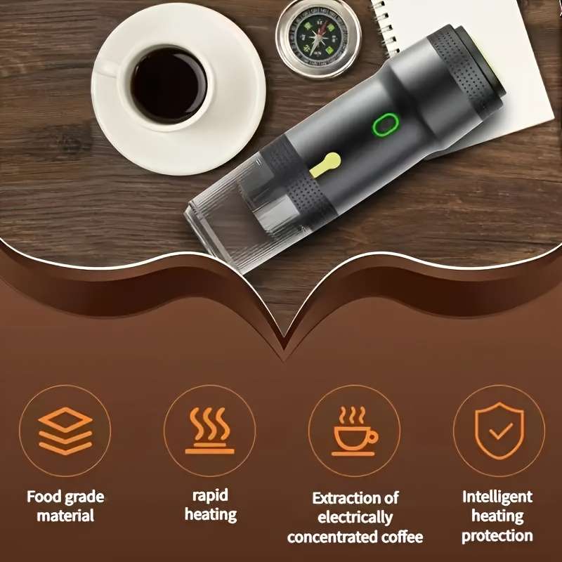 Portable Espresso Machine With Usb Charging Self Heating Travel Coffee Maker