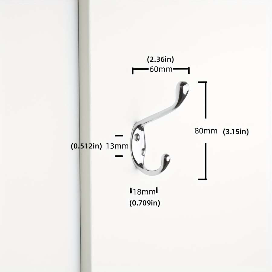 Wall Mounted Coat Rack Hanging Dual Hook Coat Hanger With size Black-1