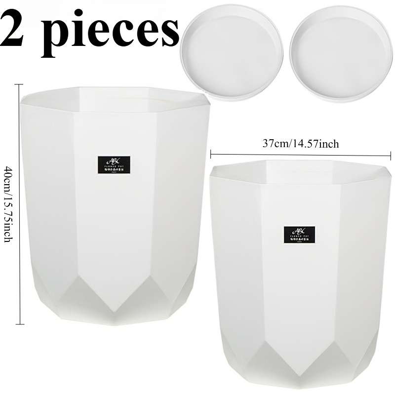 Flowerpot Model White 2 Pieces  Tray 2 Pieces