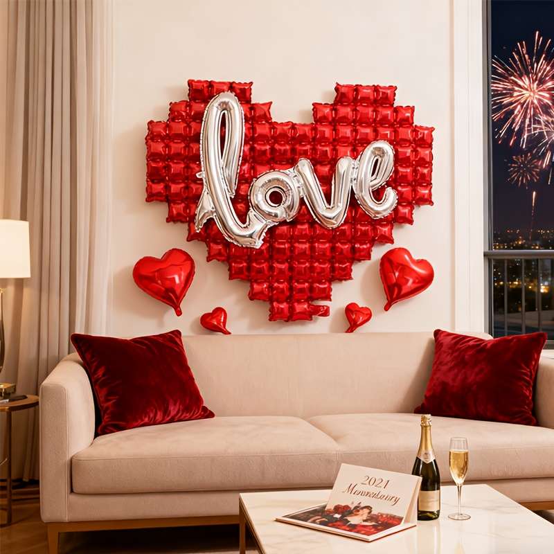 6Pcs Exquisite Vibrant Handcrafted Valentine Anniversary Decoration Heart For Wedding Events