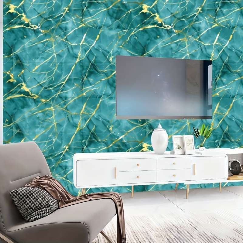 80PCS Durable Oil Resistant Floral Self Adhesive Wall Tile Stickers Waterproof