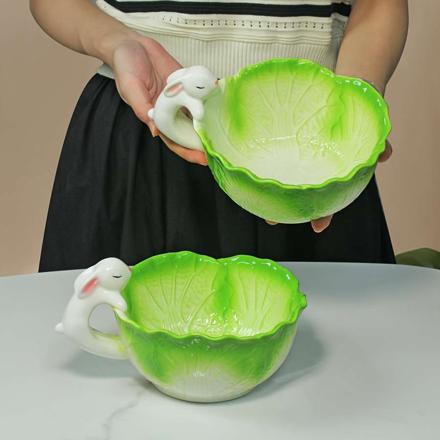 Bowl Model Cabbage Rabbit Handle Bowl