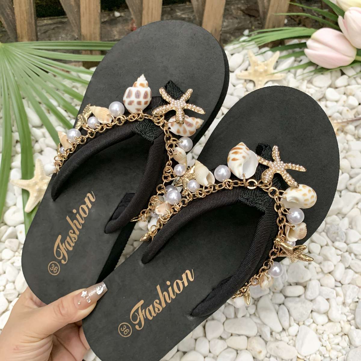 Ladies Summer Flip Flops Black Uk 7