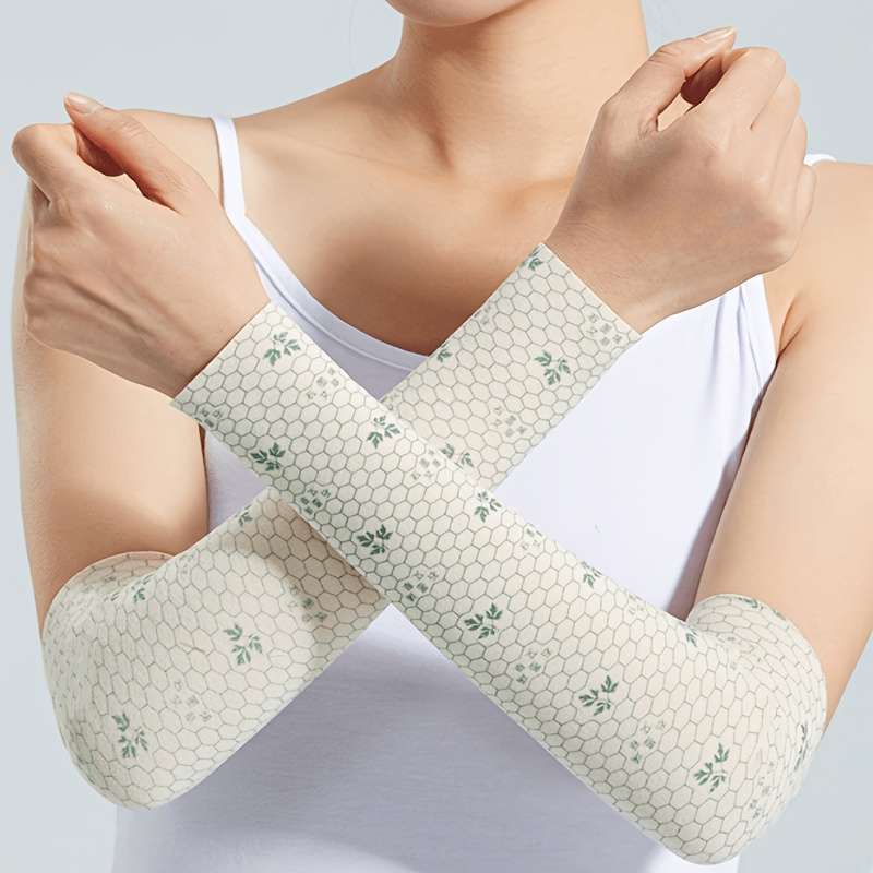 Sunscreen Sleeves Items 2Pcs Black 2Pcs Beige