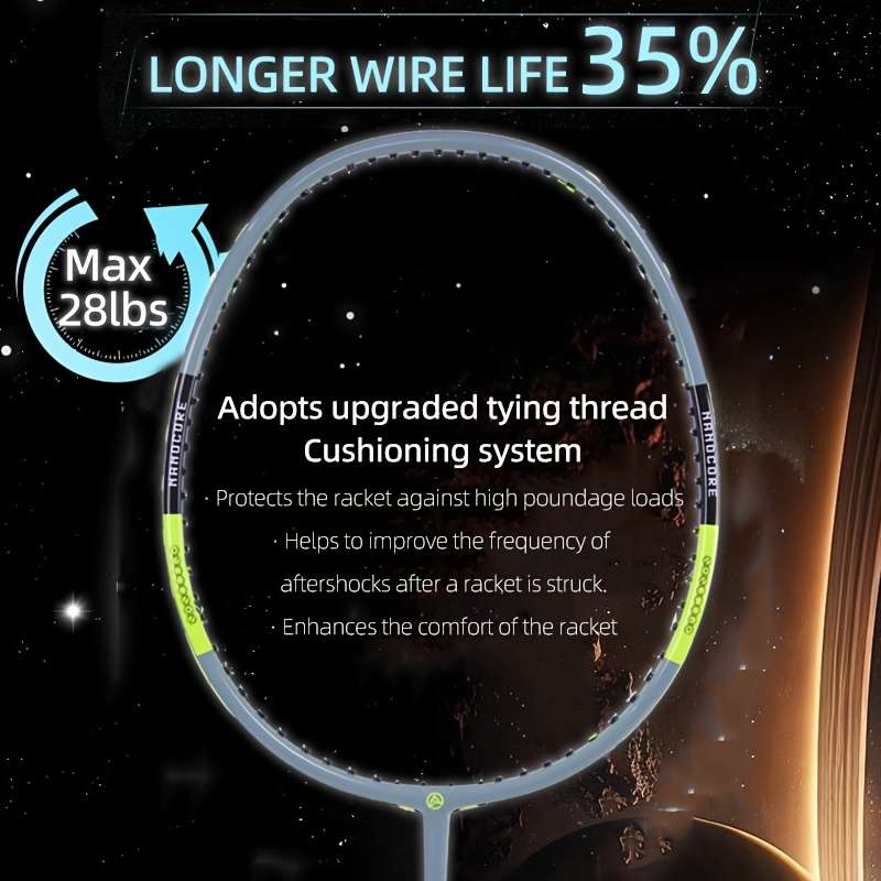 Badminton Racket Color Luminous 2Pcsfree Bag