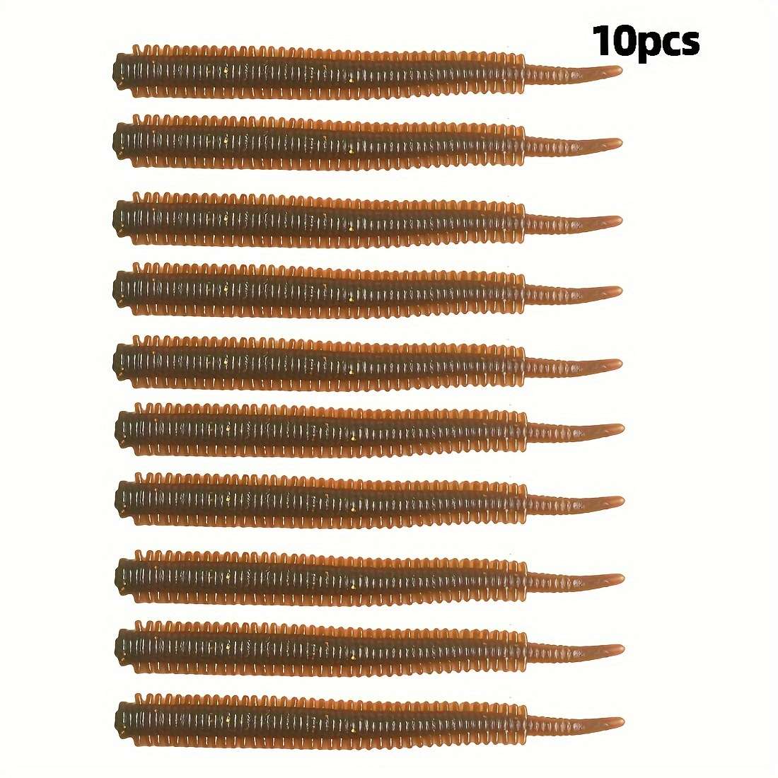 10pcs Turiou Realistic Red Worm Soft Lures 8cm Floating TPR Material Needle Tail Design Art