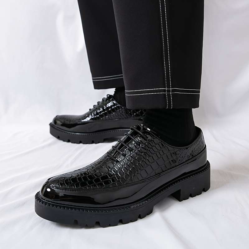 Mens Leather Shoes Color Black Sizeuk 10