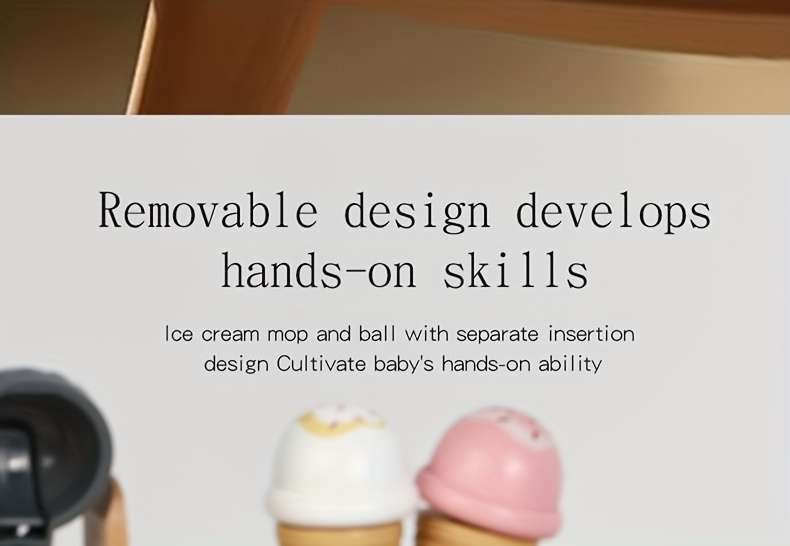 Childrens Toys Items Wooden Ice Cream Toy Set