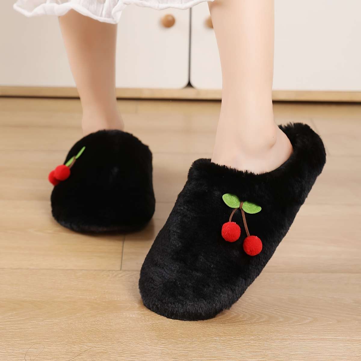 Cotton Slippers Color Soft Bottom Cotton  Blackcherry Sizeuk 4.5-5