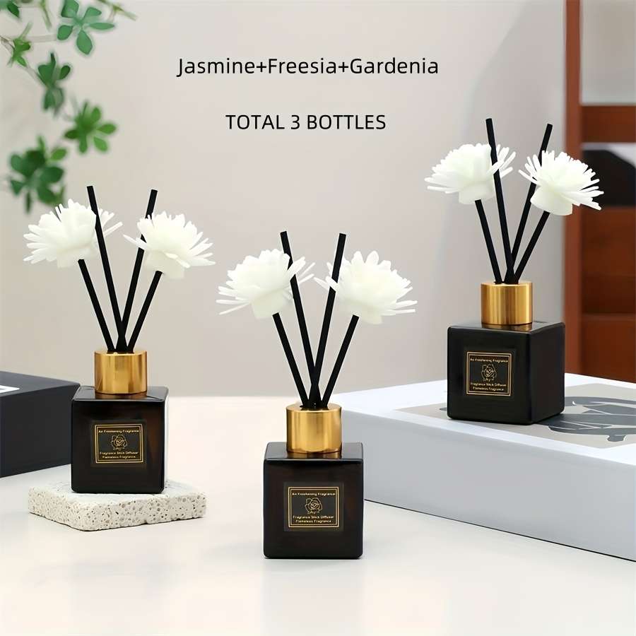 3Pcs Exquisite Premium Essential Oil Diffuser Set Reed Like Diffusers With