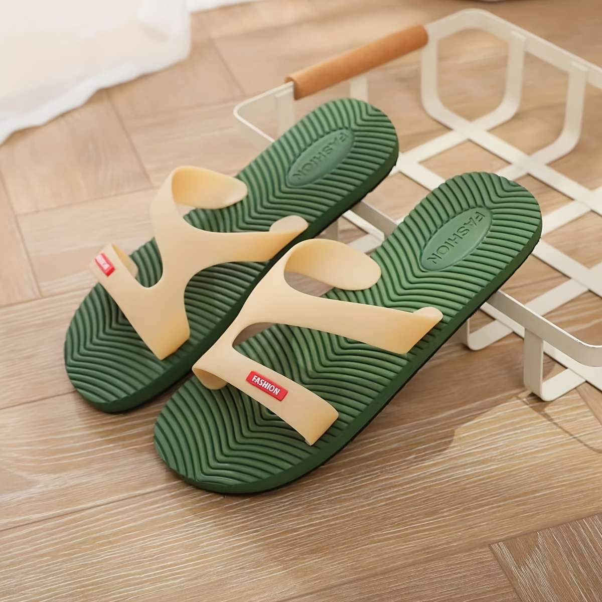 Men Slippers Summer Style Red Size Uk 7