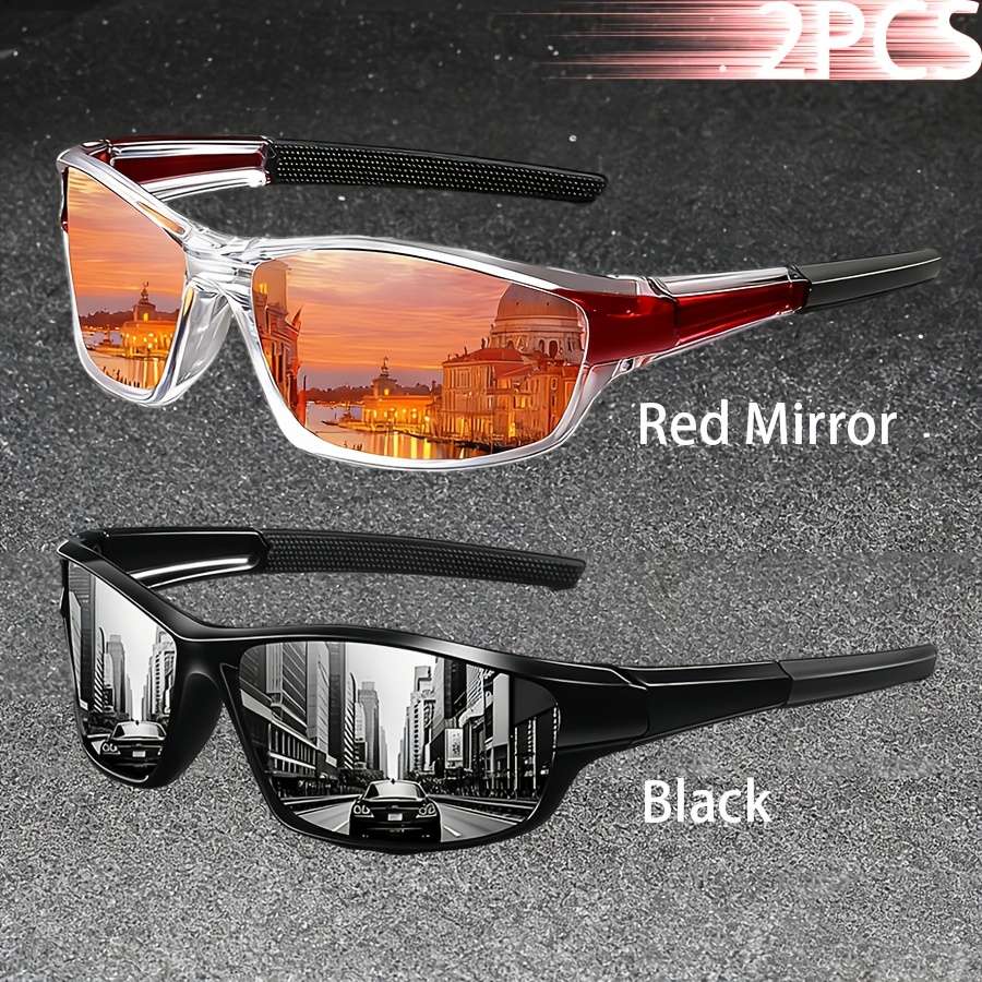 Cycling Glasses Color 2Pcs Greenmirror Clearblack