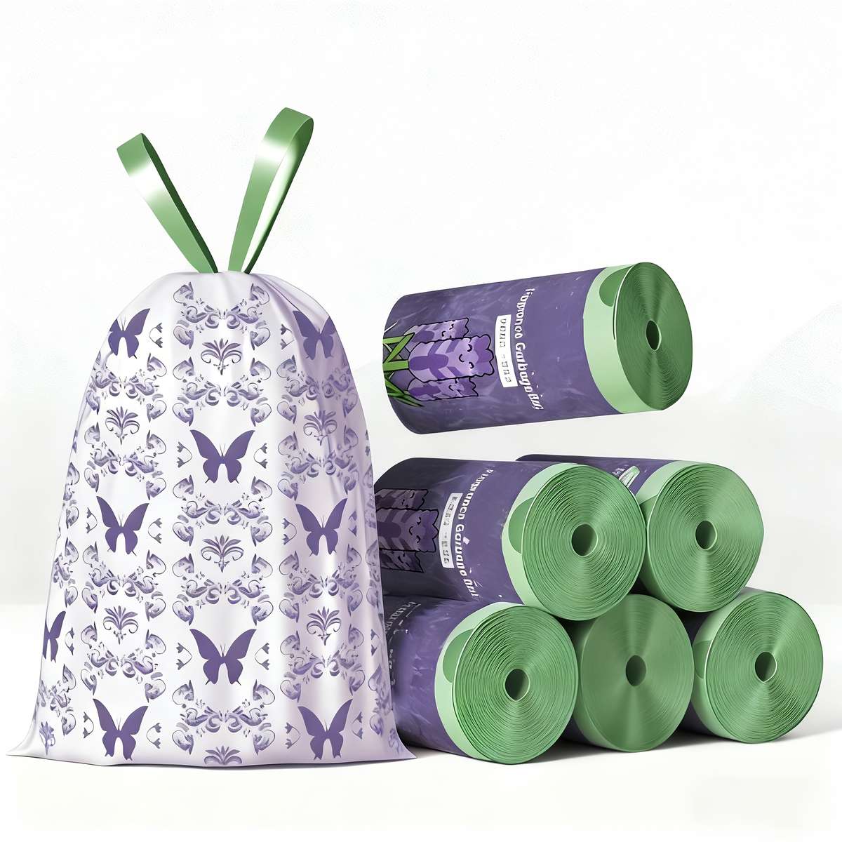 Trash Baglavender Garbage Bags 100Pcs