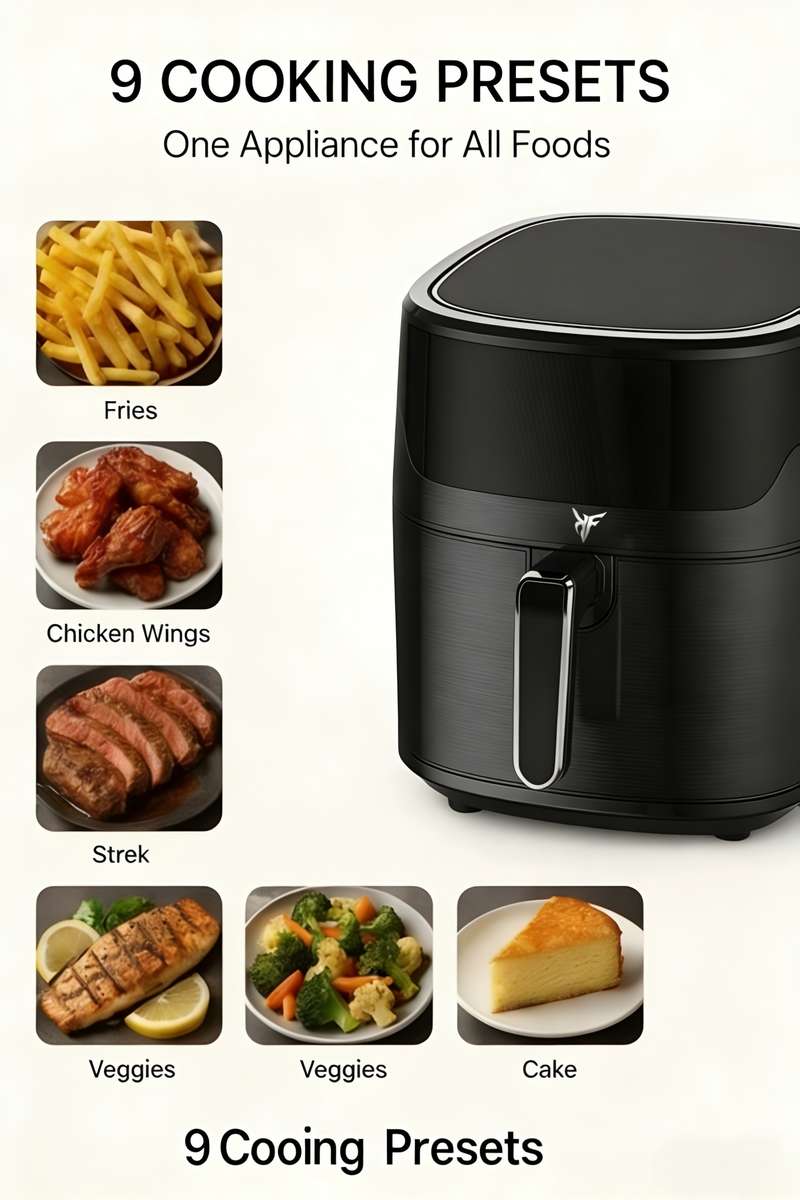 2026 Luxury Air Fryer Liter Capacity 360 Circulation