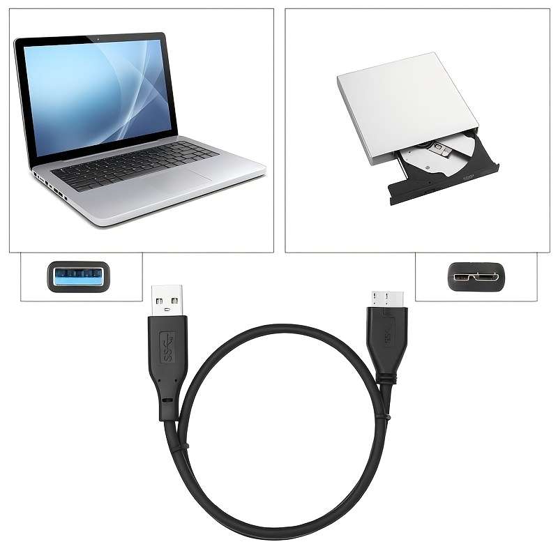 1pc High-Speed USB 3.0 Data Transfer Cable for Mobile Hard Drives AM to MicroB Connector 5GB