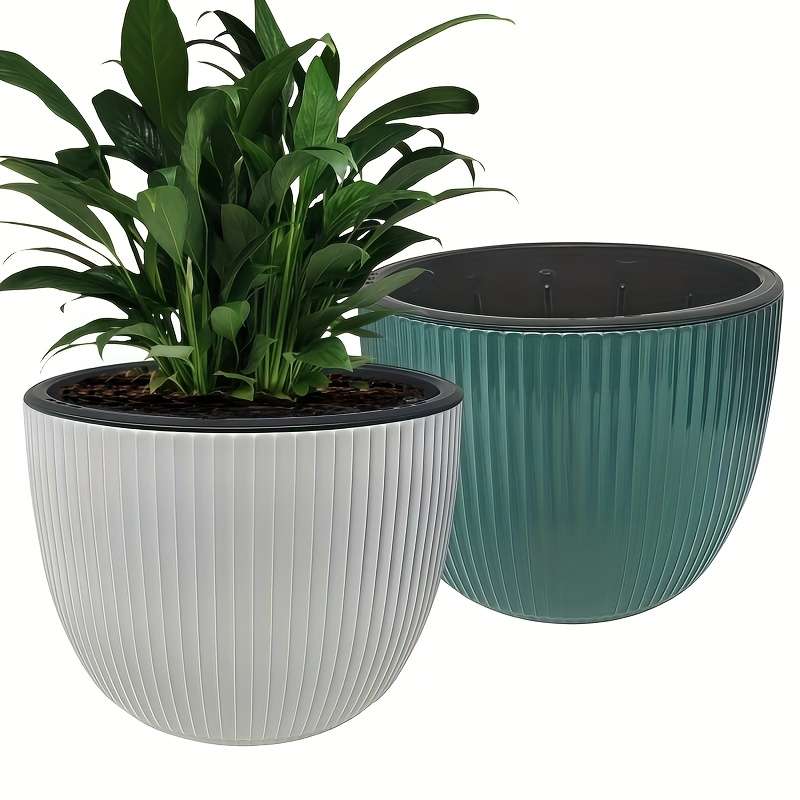 Flowerpot Color White 2 Piece Outer Basin  2 Piece Inner Basin