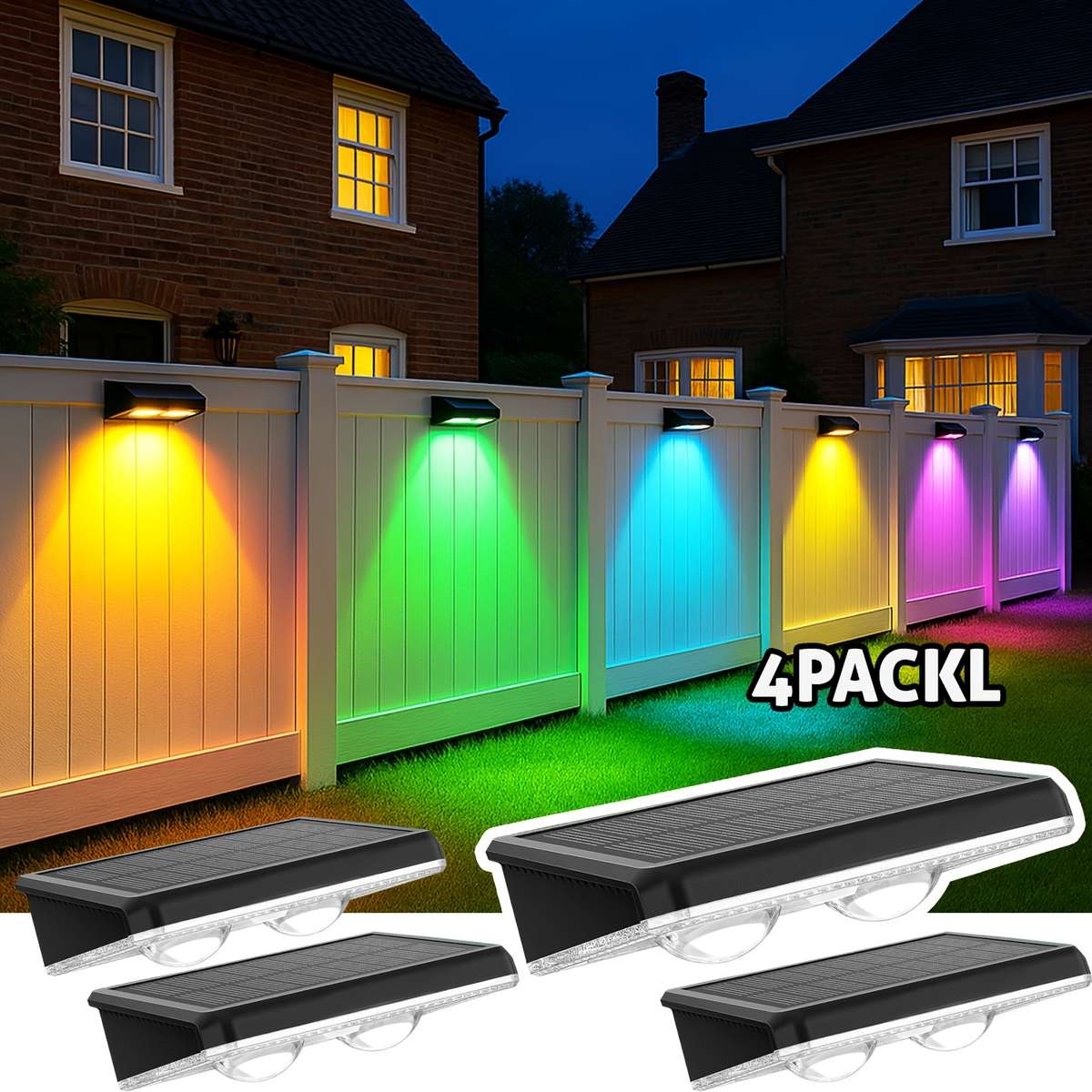 2 Packs RGB Outdoor Solar Light