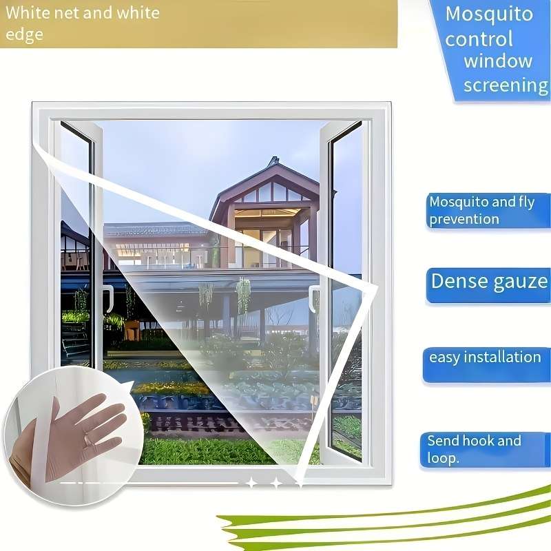 Mosquito Screens For Doors And Windows 2 White Mesh Screens  2 White Adhesive