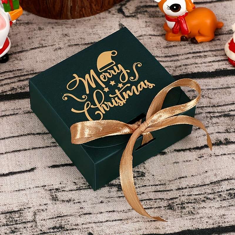 Christmas Gift Boxes Style Red Santa Hat And Deer