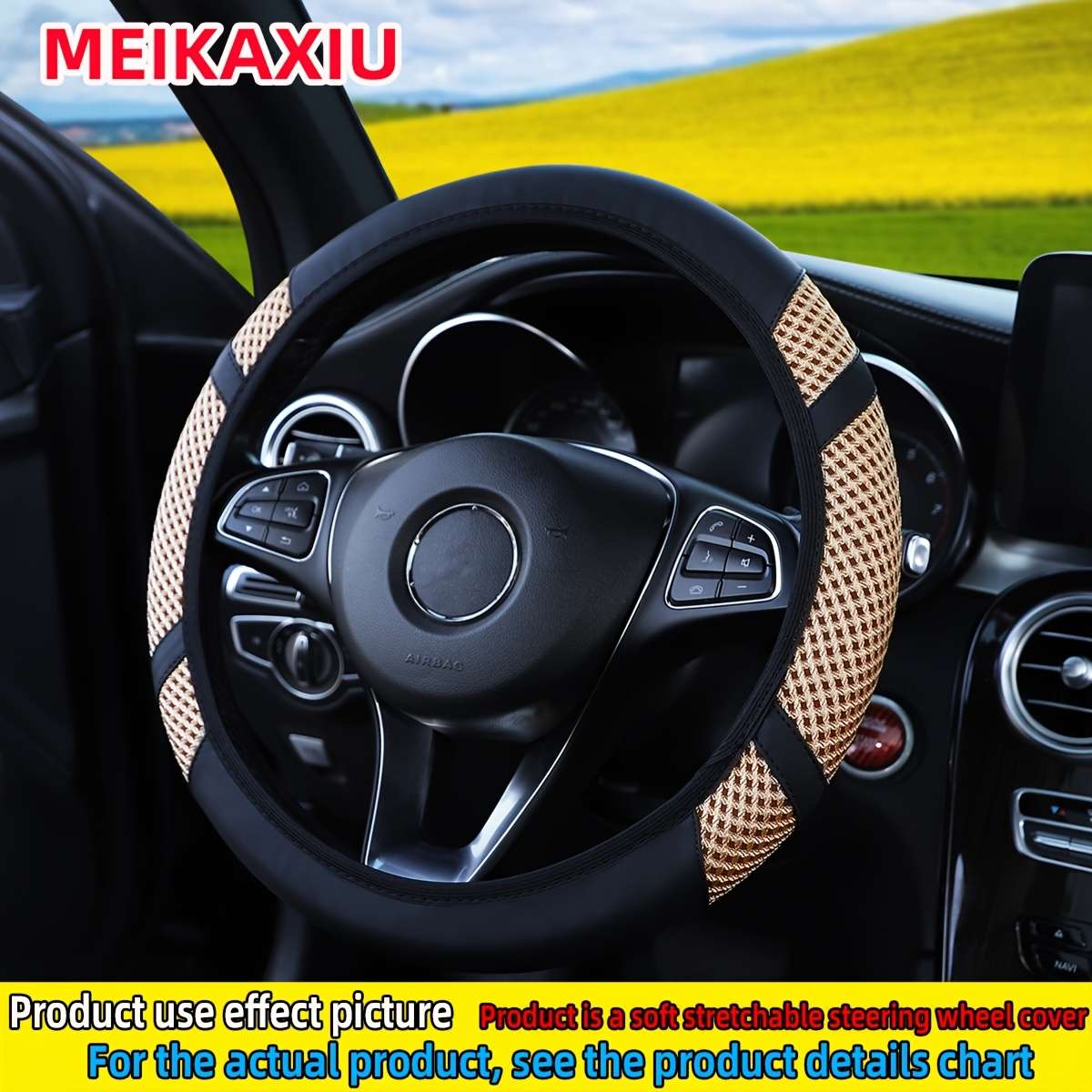 Car Steering Wheel Cover Light Gray