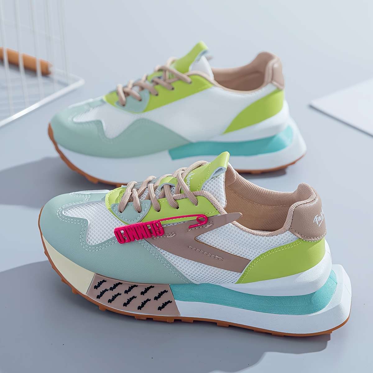 Women S Sneakers Color Khaki  Green Sizeuk 5