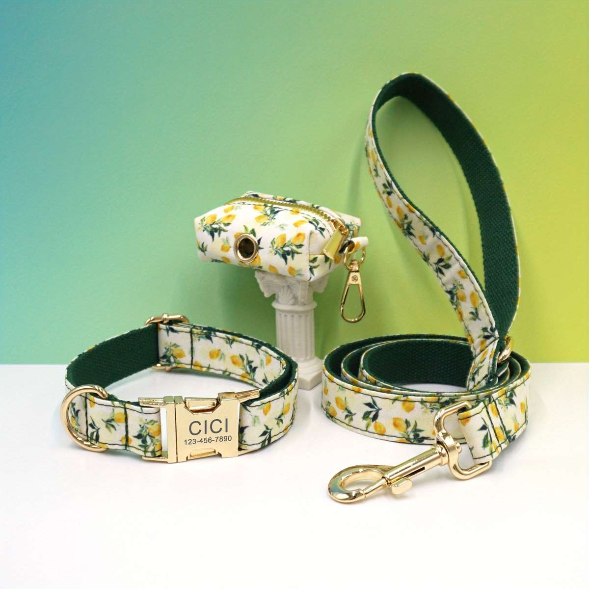 Dog Leash Color Watermelon Dog Circle 3Piece Set Size S
