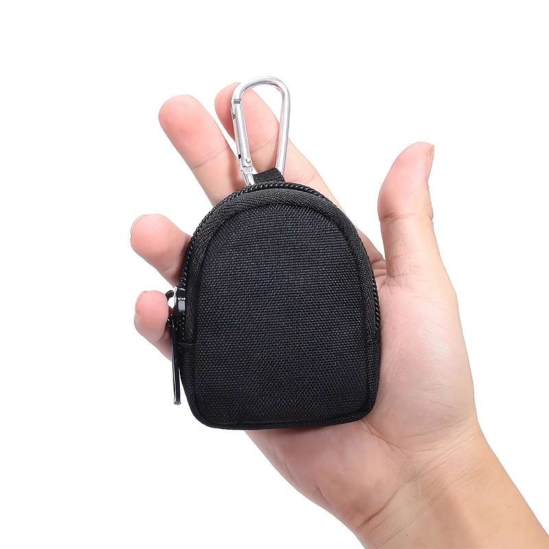 Durable Nylon Mini Wallet With Zipperversatile Coin Purse Wireless Earbud Key Holder In B