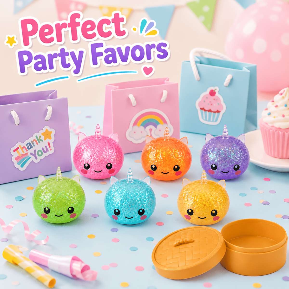 Squeezable Toys Style 2 Random Buns 2 Tops 2 Bases 6Pcs