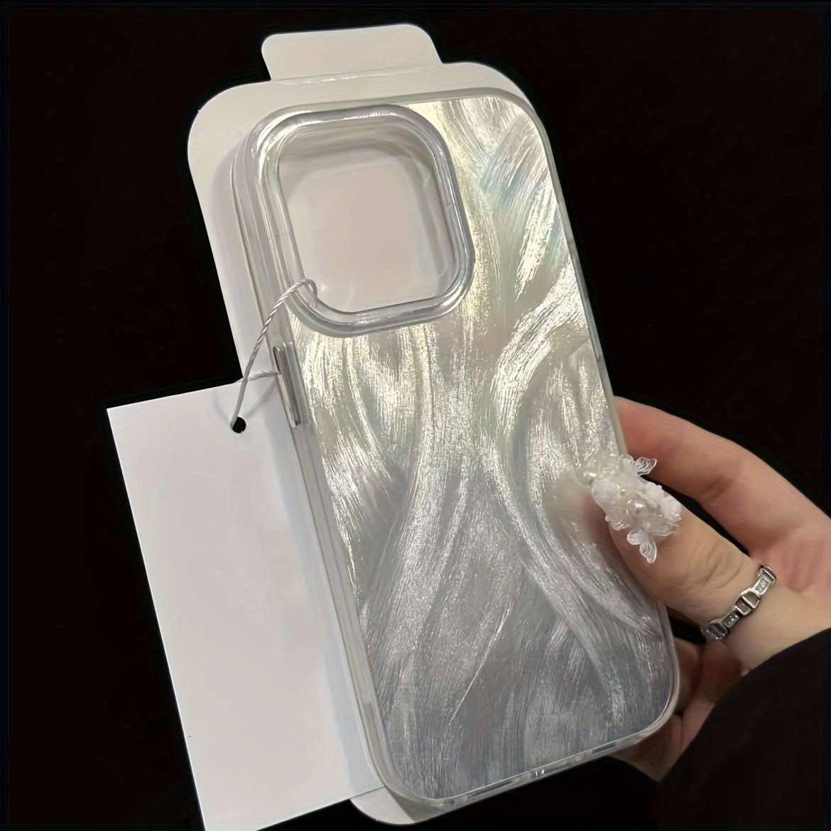 Transparent Silvery For iPhone Phone Case