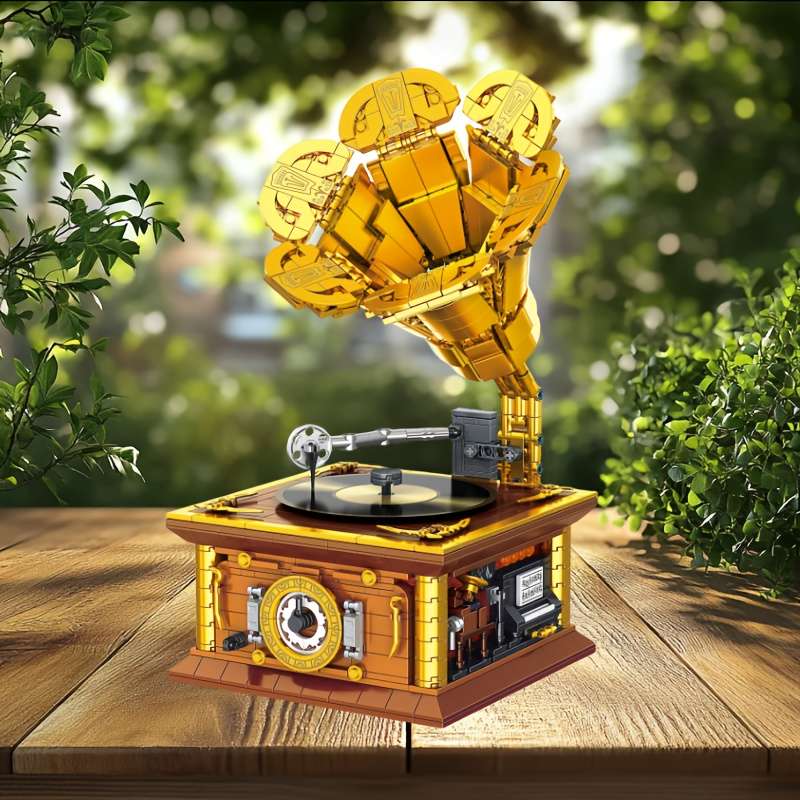 3D Puzzle Musical Instrument Model Style Vintage Gramophone