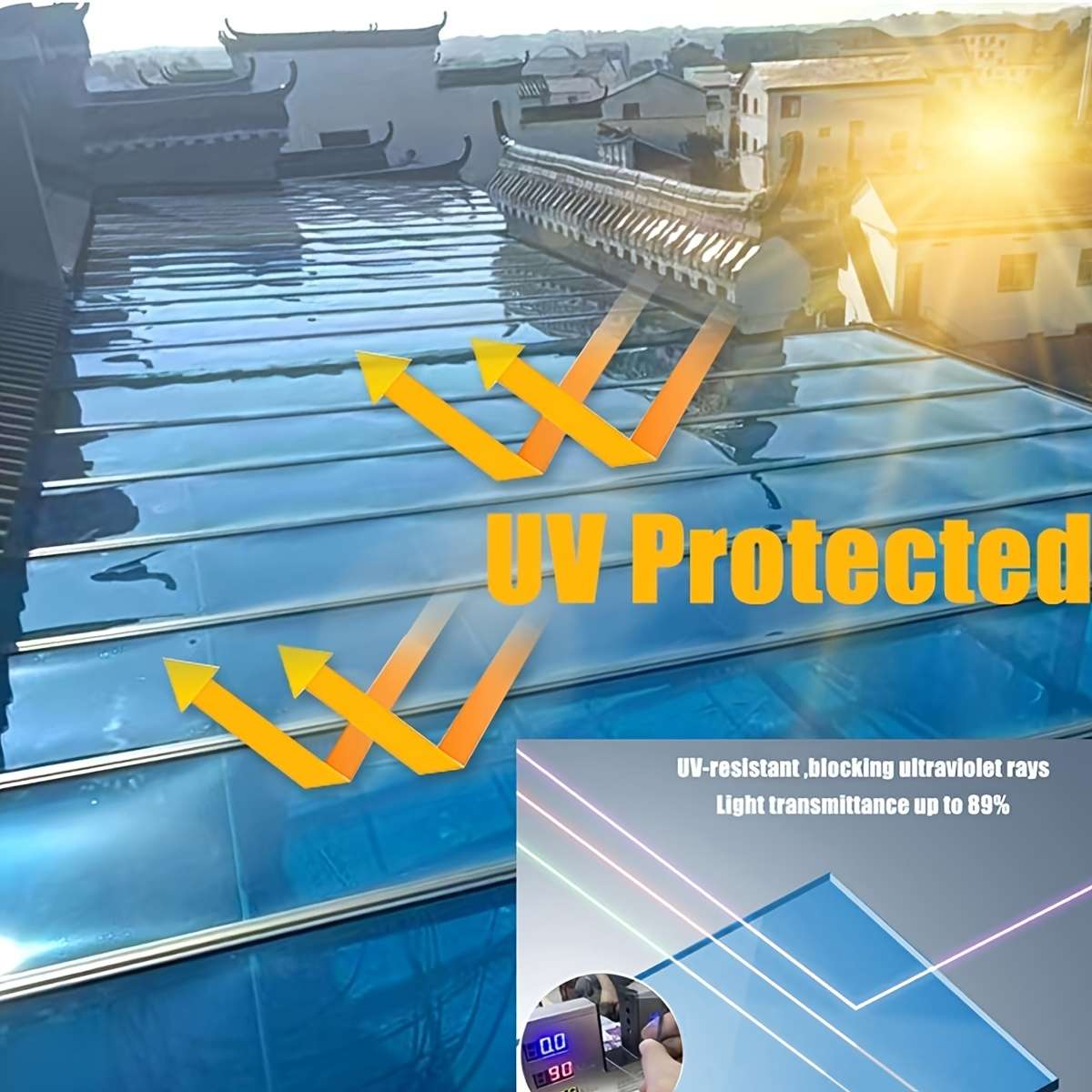 Polycarbonate Sheets Color Lake Blue Style0.6 Meters  2.5 Meters  2 Pieces Per Pack