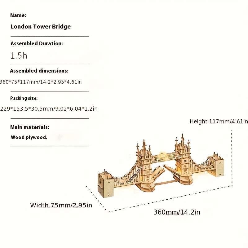 Building Toy Architectural Model Toy Set Model London Bridge Model Building Blocks Puzzle
