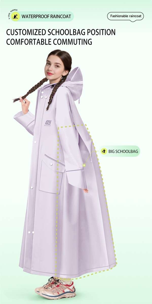Raincoat Light Purple Size Asian M