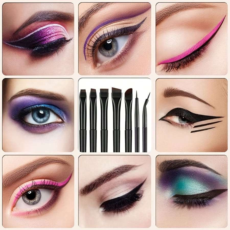 Makeup Brush Set Color 7Pcs All Black