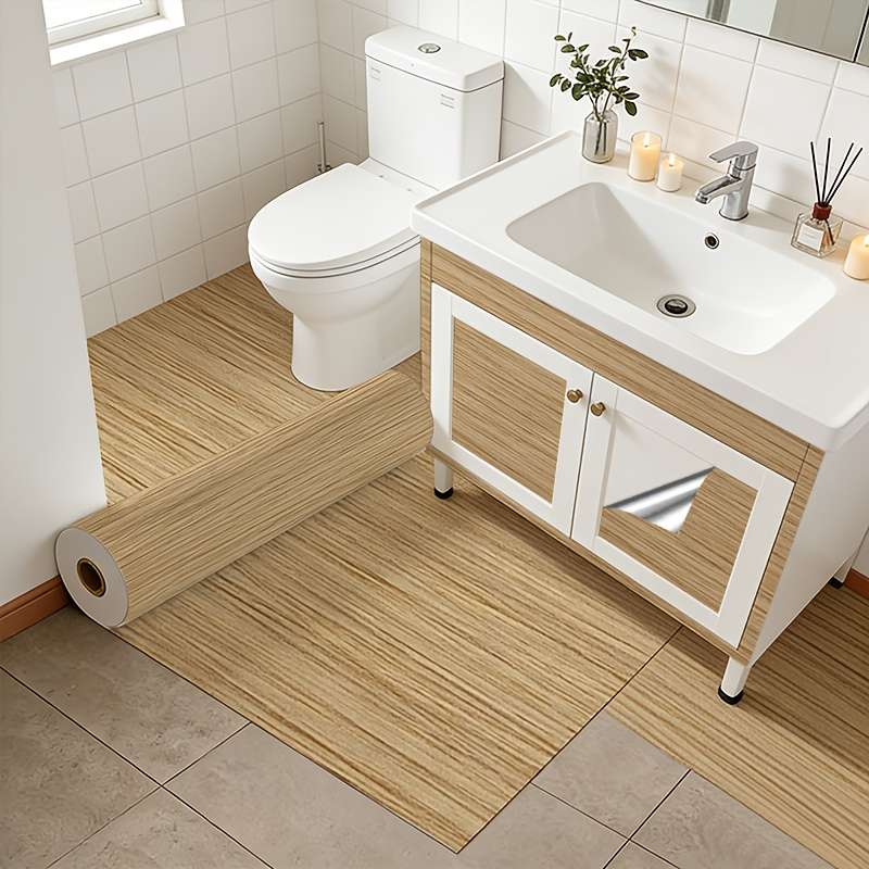 Self Adhesive Floor Stickers Self Adhesive Backing Roll Log Color 60Cm*5M 23.62In*196.85In