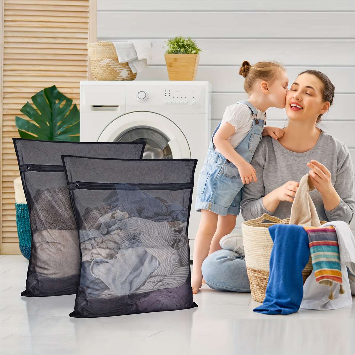 Laundry Bags Color Black Quantity1 Small1 Large