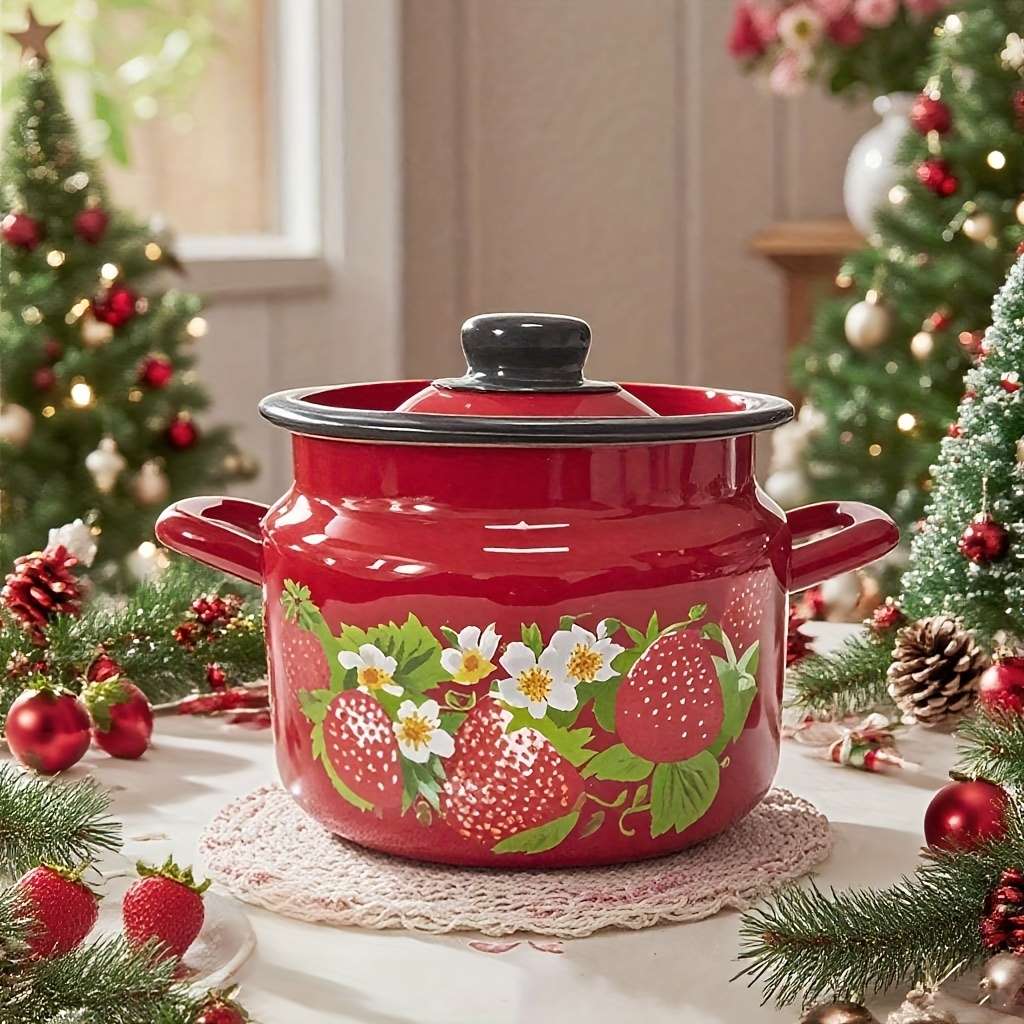 Raspberry Kiss Enamel 2L Double-Eared Storage Pot