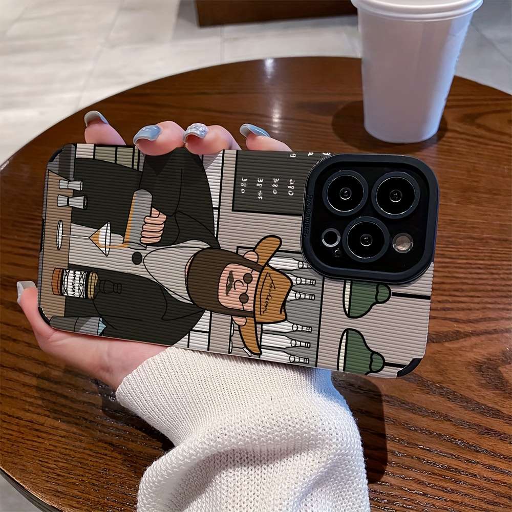 1Pc Mixed Color  For iPhone 15 Pro The Bartender Pattern Phone Case