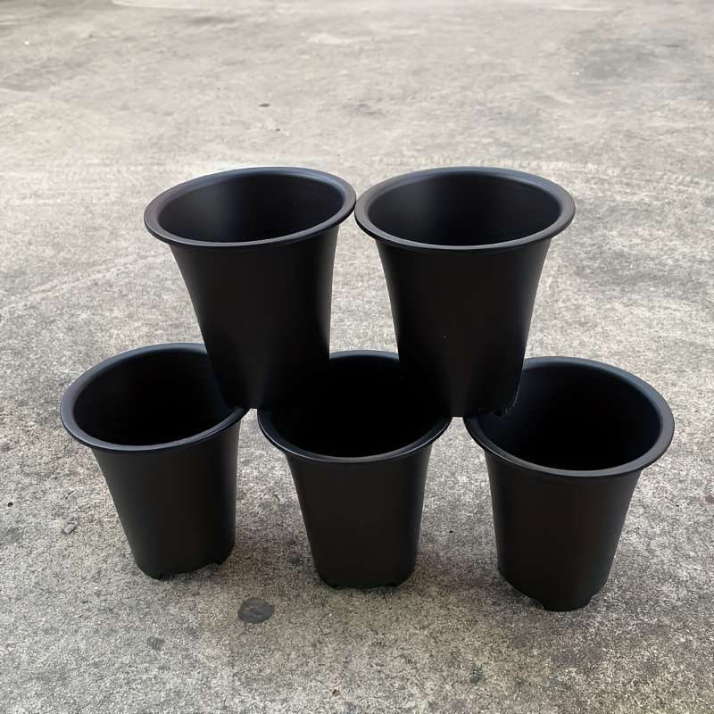 Flowerpot Color 5Pcs Black Flower Pots