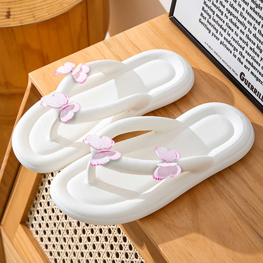 Ladies Summer Flip Flops White Uk 3.5-4