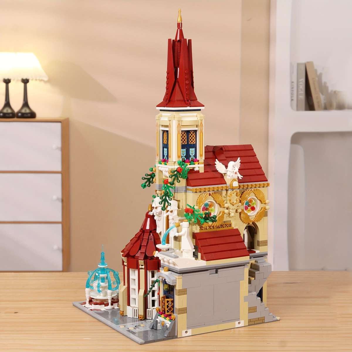 Building Toy Architectural Model Toy Set Style 33203 Rose Red Monastery  2960Pcs