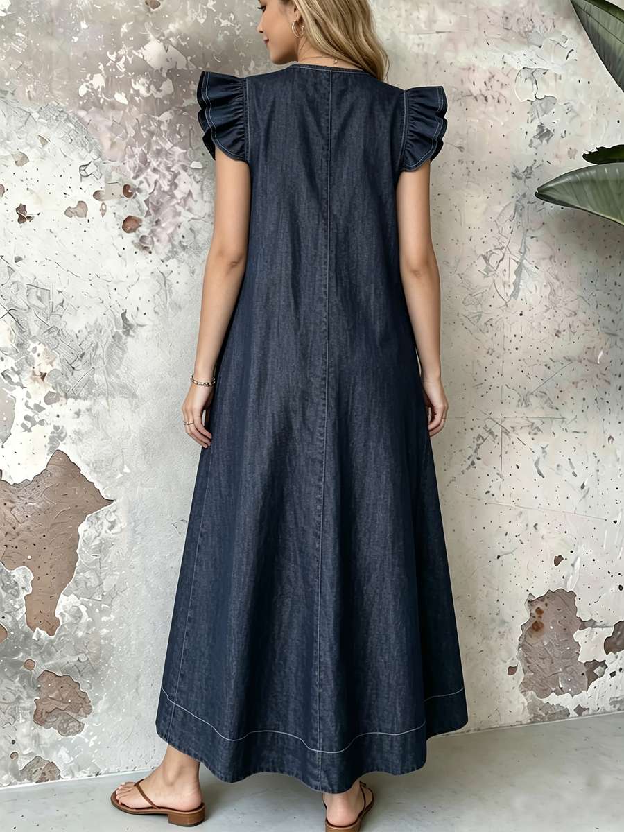 Women S Dress Color Deep Blue Size 5Xl