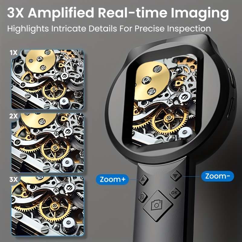 Zealtron 500X Hd Digital Microscope Magnification Portable Handheld Super Black