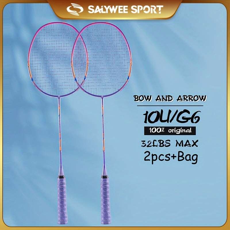 Badminton Racket Color Red 2Pcsfree Bag