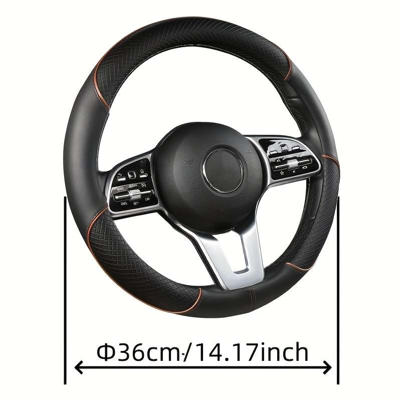 Car Steering Wheel Cover Orange (D Shaped)