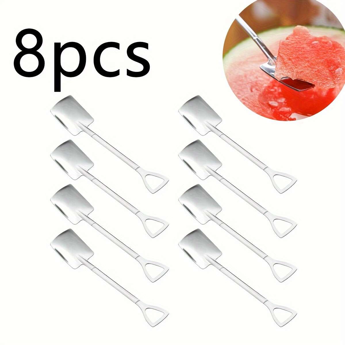 8pcs set Dessert Spoons 8 Stainless Steel Spoons Ice Cream Fruit Spoons Suitable For Home Fr