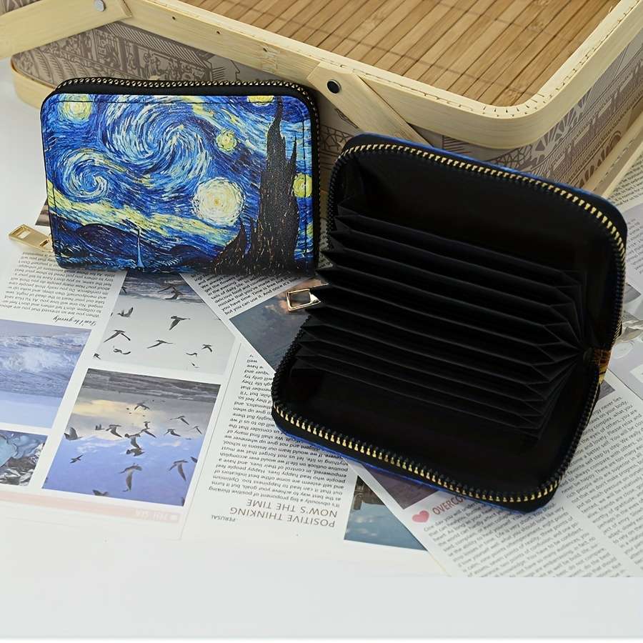 Vintage Chic Envelope Walletspacious Multi-Compartment Card Holder With Zipper Closure Dura
