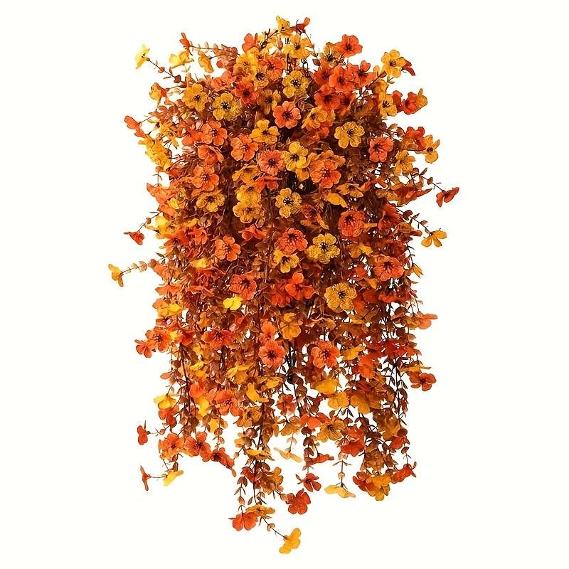 Simulated Flower Color Yellow Orange 2Pcs
